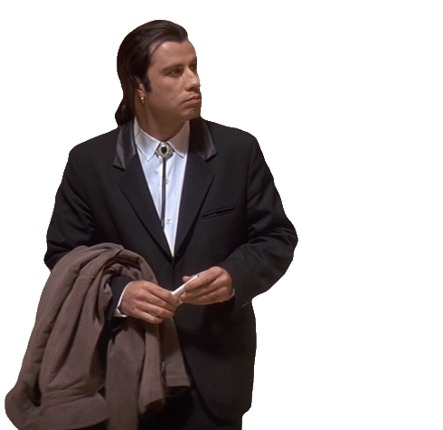 John Travolta walking confused